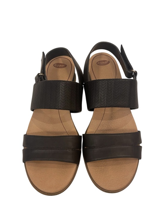 Dr. Scholl's Shoes - Dr. Scholl's Freestone Black and Tan Dual-Strap Slingback Sandals Shoes